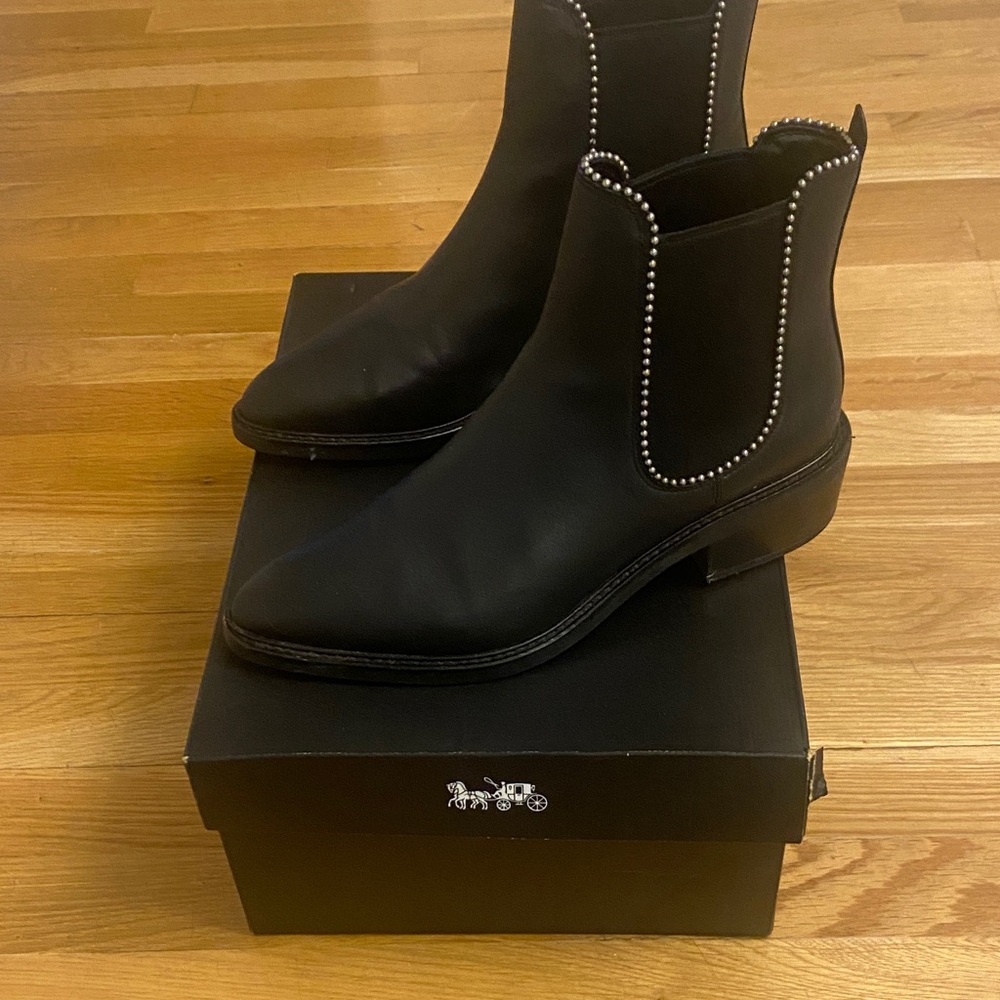 Coach Black Studded Chelsea Boots